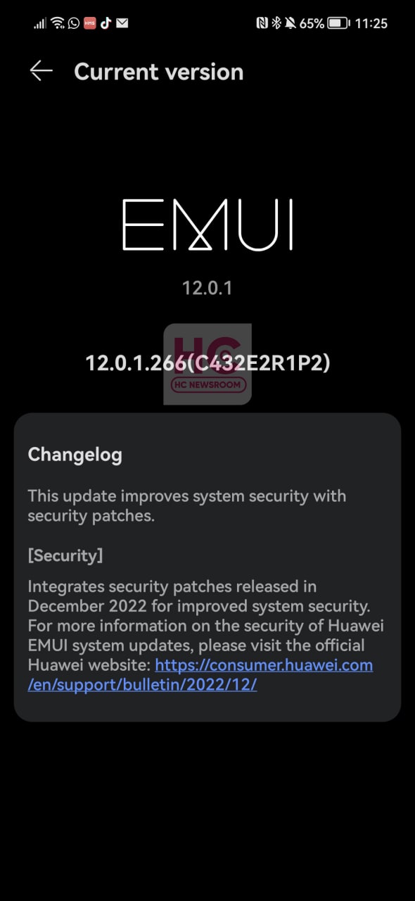 Huawei nova 9 december 2022 update